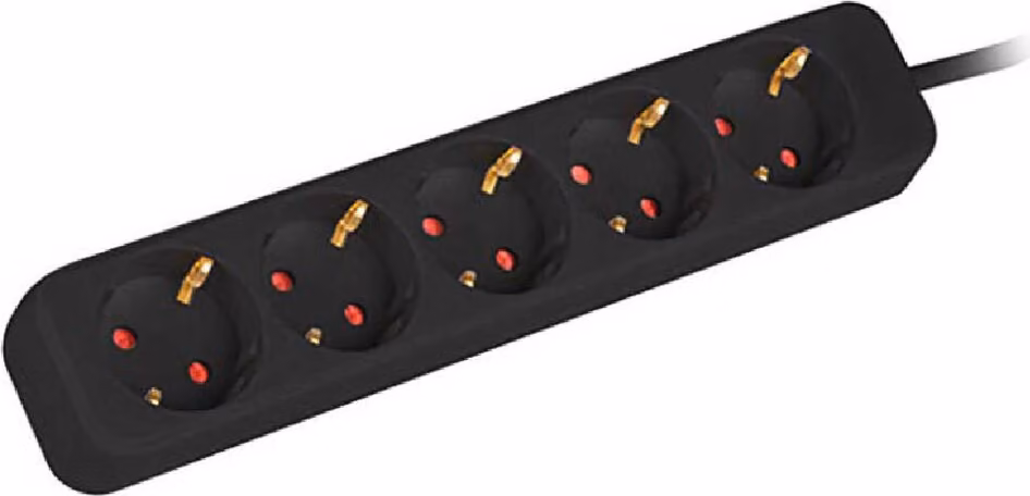 Lanberg PS0-05F-0150-BK Lanberg Steckdosenleiste 5x Schuko, Kupfer, 1.5m schwarz