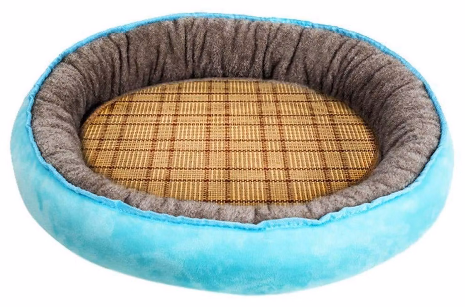 Cuccia per cani lavabile, forma rotonda, adatta a cani di piccola taglia e gatti, colore blu, taglia 2XL (90x75 cm)