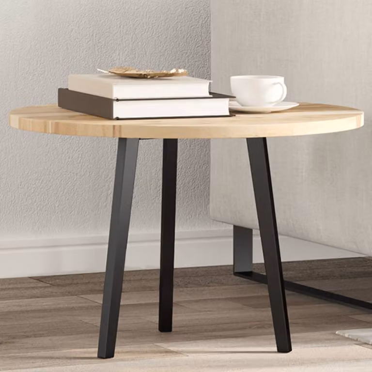 Piano Tavolo Rotondo in Legno Massello di Acacia vidaXL, Colore Marrone, Ø 60 x 2 cm
