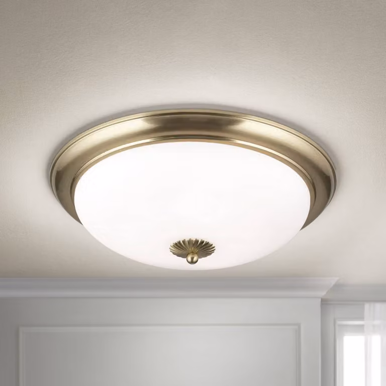 ORION Plafoniera soffitto Empire, dimmerabile, Ottone / Oro, Soggiorno / Sala da pranzo, Metallo, Antico, Plafoniera