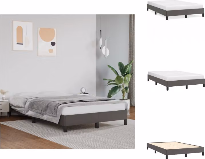 vidaXL Struttura letto grigia 120x200 cm in Pelle finta - Letti e strutture letto