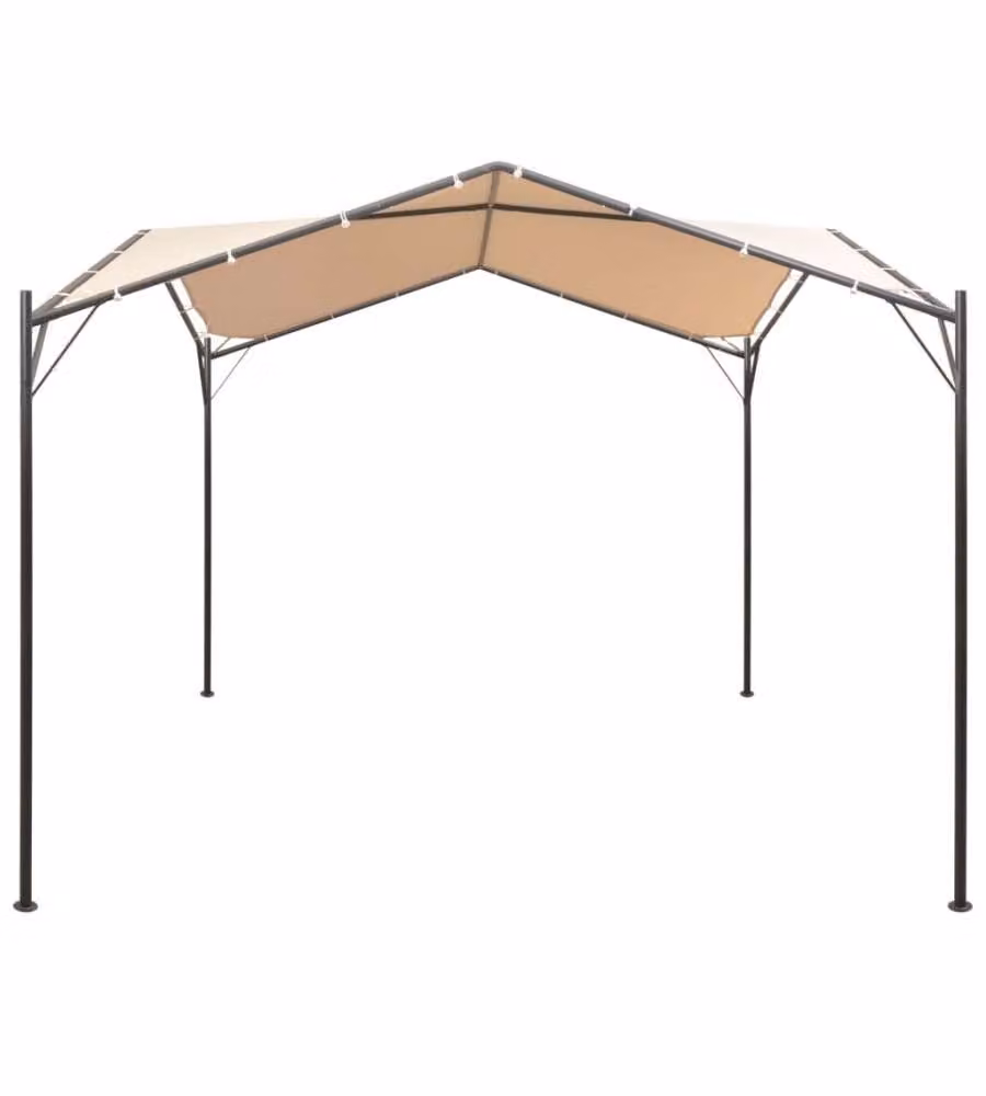 Gazebo Padiglione Tenda Tettoia 3x3 m Acciaio Beige