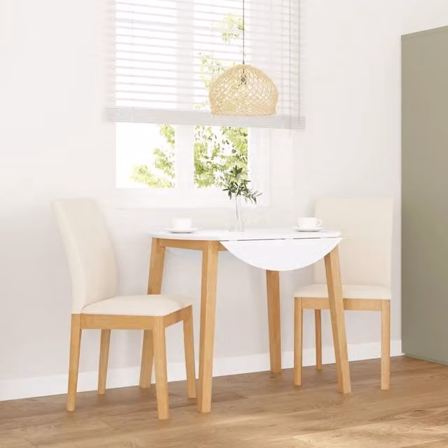 Set di 2 sedie da pranzo moderne vidaXL in legno di Hevea con cuscini beige