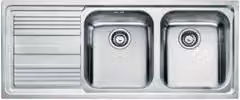 Lavello a due vasche Franke Logica Line in acciaio inox color argento L/P: 116 x 50 cm