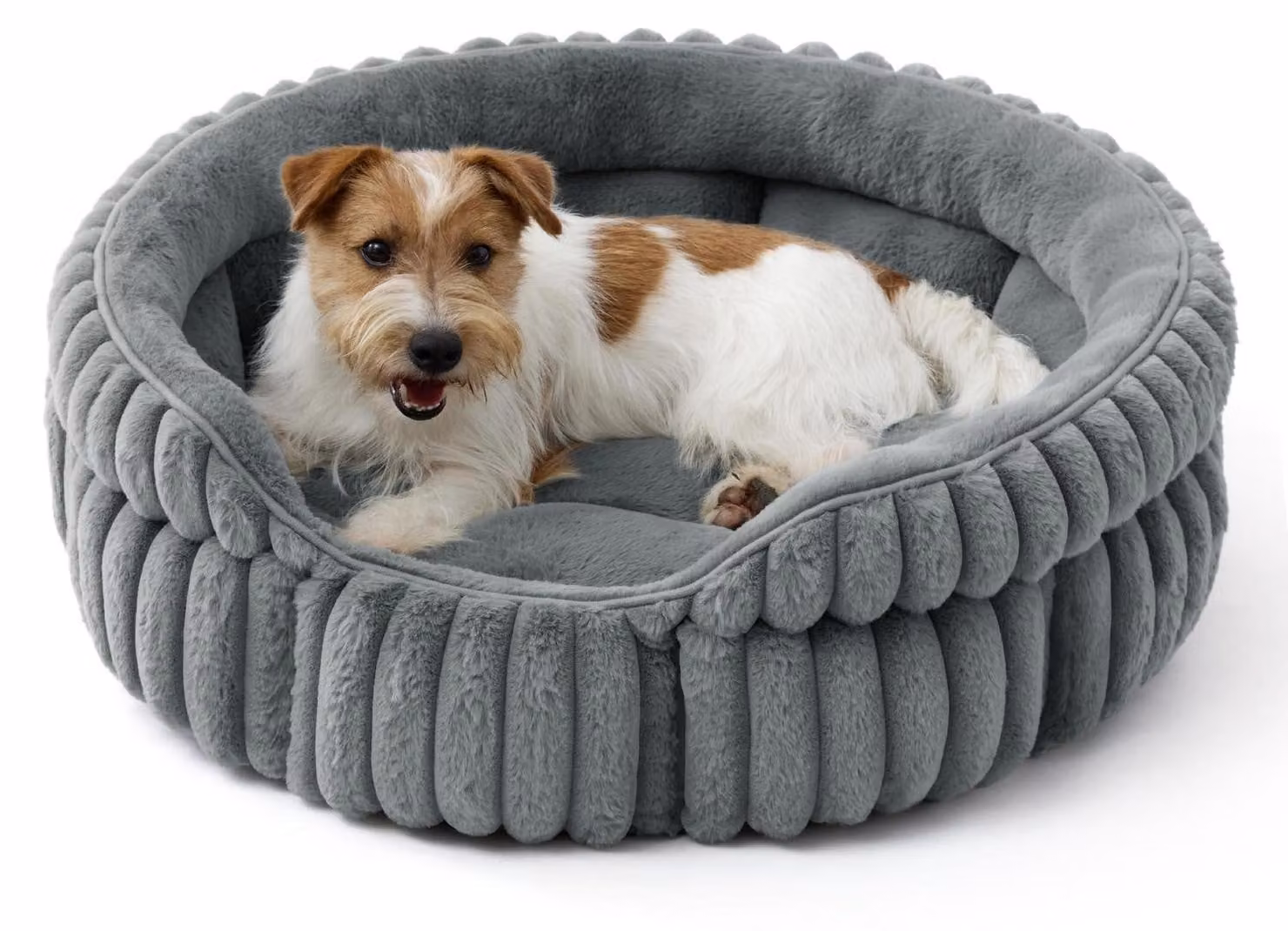 Cuccia per cani, lavabile, in pile grigio, 66 x 66 cm