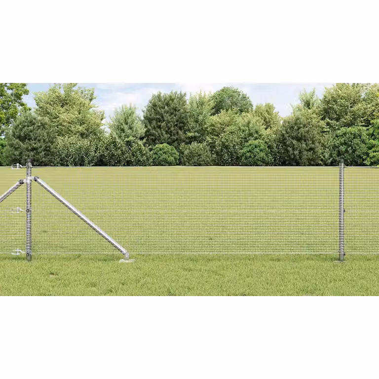 Recinzione in rete saldata con punte vidaXL in acciaio zincato argento L: 100 cm, H: 60 cm