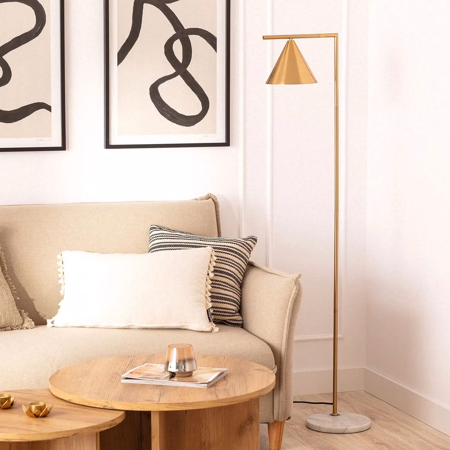 Lampada da terra dorata 150 cm Valentino E27 Abruzzo