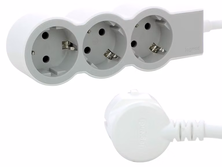 Presa multipla legrand 694559/ 3 prese/ bianco e grigio