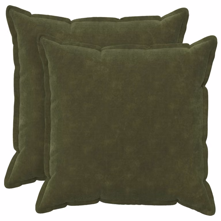 vidaXL Cuscino con cuscino HOUTEN 2 pz Verde Fleece in microfibra