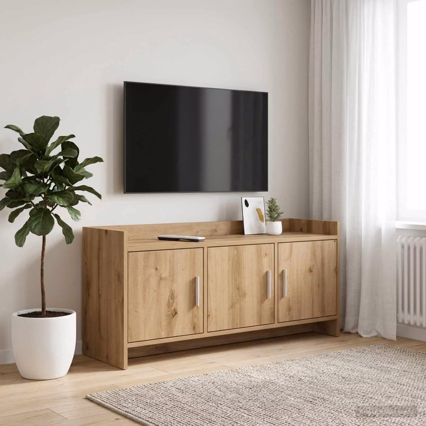 Mobile TV vidaXL Rovere Artigianale Marrone L: 102 cm, P: 33 cm, H: 47 cm