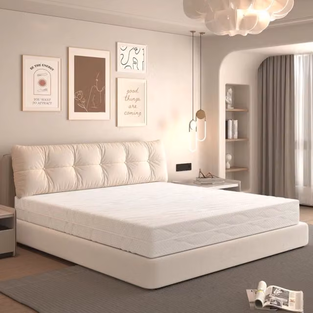 Materasso Ibrido a Molle Insacchettate MINIMAL H3 con 7 Zone di Supporto, Colore Bianco e Grigio, L/P/H: 90 x 200 x 20 cm