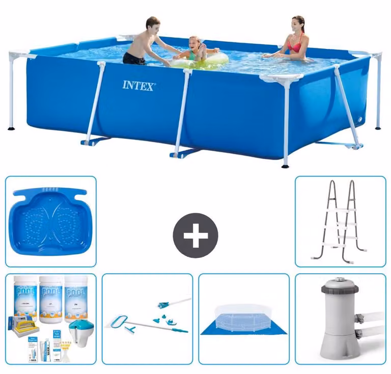 Piscina fuori terra rettangolare - 300x200x75 cm - 7 pezzi - Modello S20842