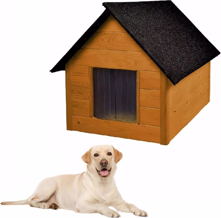 QLS Cuccia in legno per cani 101x69 cm isolata in noce marrone impermeabile per esterni 10986