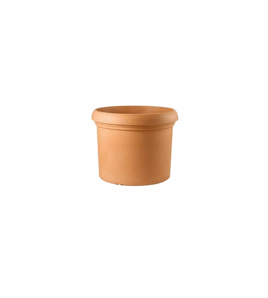 Vaso rotondo Teraplast marrone in plastica per uso da tavolo L: 70 cm, P: 70 cm, H: 53 cm – 1
