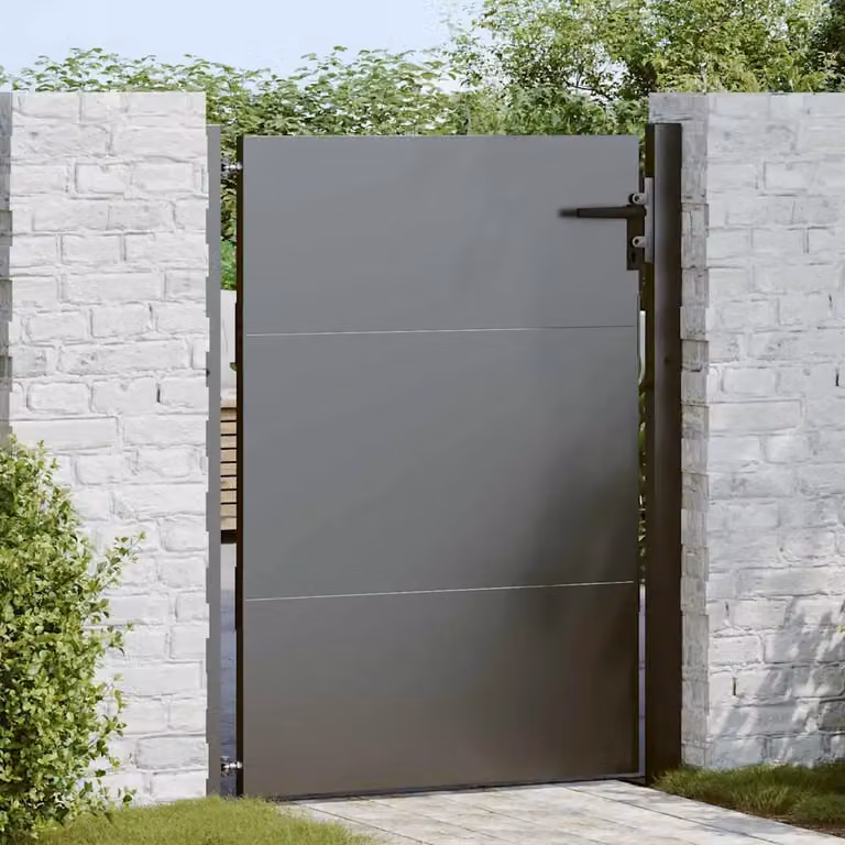 Cancello da giardino singolo vidaXL in acciaio nero L: 105 cm, H: 130 cm