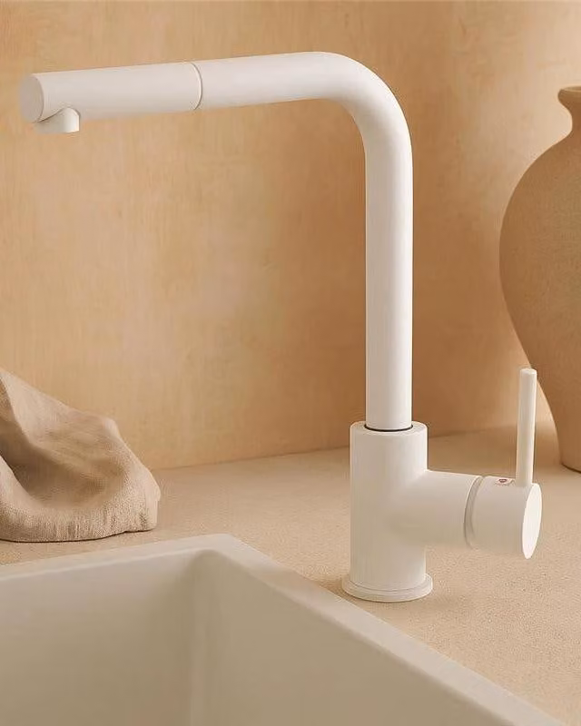 Rubinetto cucina estraibile Linda bianco opaco