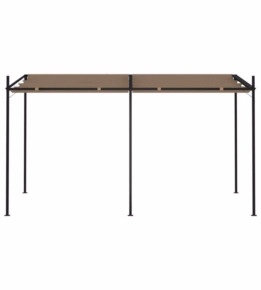 Gazebo con Tetto Retrattile 400x300x233 cm Grigio Talpa