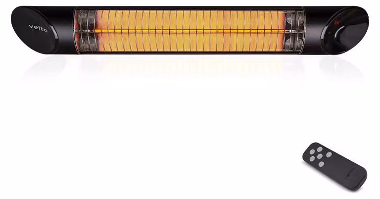 Riscaldatore da esterno a infrarossi - 2500 watt - nero - corpo in alluminio - per uso esterno - radiatore di calore