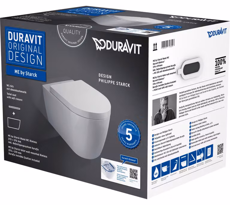 Duravit Tiefspül-WWC ME by Starck Set Rimless 370x570mm