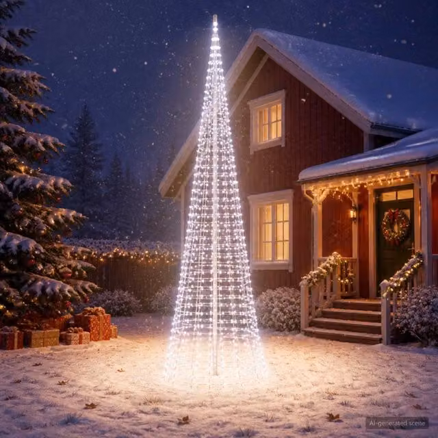 Luci per albero di Natale con picchetti e asta per bandiera 3468893