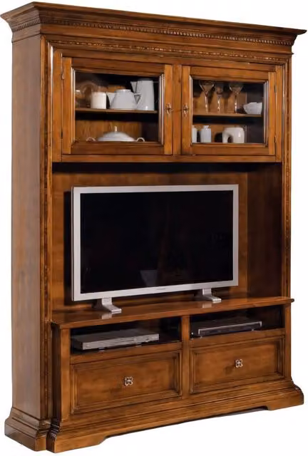 Parete attrezzata Mobili 2G in legno color noce per soggiorno L: 168 cm, P: 57 cm, H: 235 cm – 1