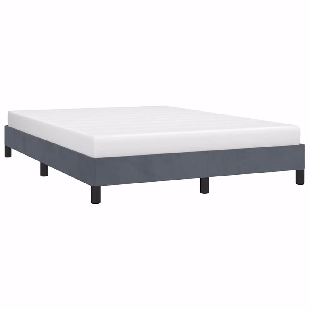 vidaXL Struttura letto imbottita in velluto Grigio, L/P/H: 140 x 190 x 193 cm