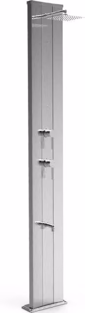 Doccia Solare Dada S di Arkema Design in Alluminio con Nebulizzatore e Miscelatore Colore Inox Paint Silver