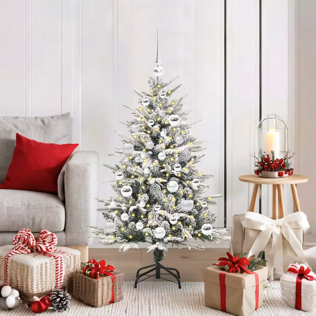 vidaXL Albero di Natale Artificiale Pre-illuminato con Set di Palline