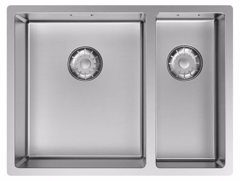Lavello da cucina, 34+18 cm, acciaio inossidabile, grande vasca a sinistra, modello PCM341840-02, serie Pure.Sink