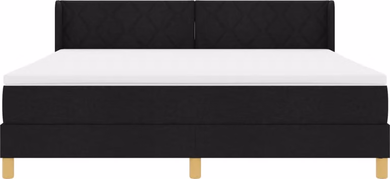 vidaXL Letto a molle con materasso nero 200 x 180 cm poliestere