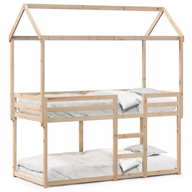 Letto singolo | Letto per adulti | Letto a Castello senza Materasso 90x200cm Massello Pino