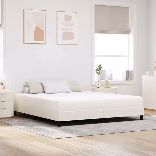 Materasso-Materasso per letto Crema 180 x 200 cm Tessuto