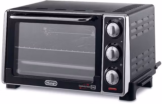Fornetto elettrico De'Longhi Sfornatutto EO20792 da 20 l, nero, con funzione ventilata e cestello rotante, 1300 W