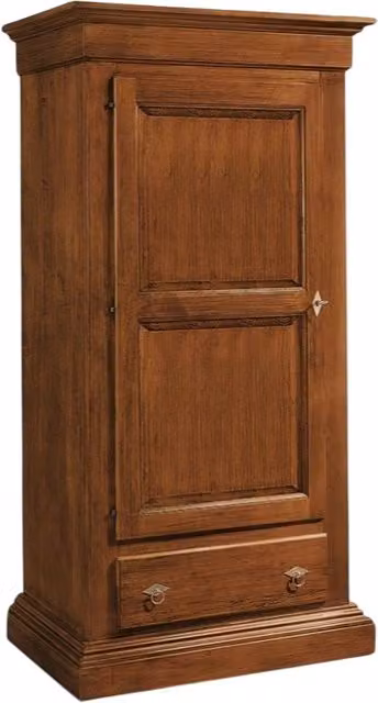 Armadio classico a 1 anta in legno di pino Mobili 2G colore noce L: 96 cm, P: 56 cm, H: 197 cm – 1