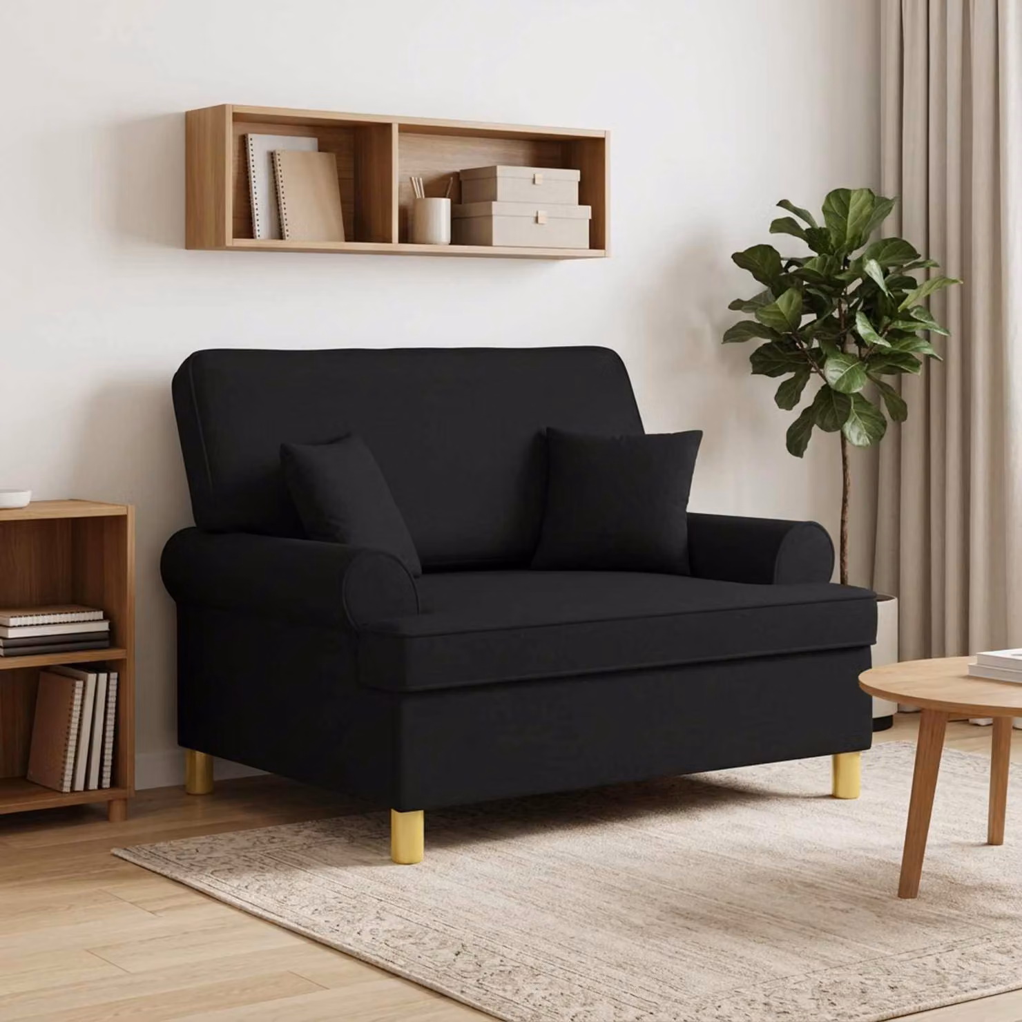 Poltrona relax XXL vidaXL con cuscini in tessuto nero
