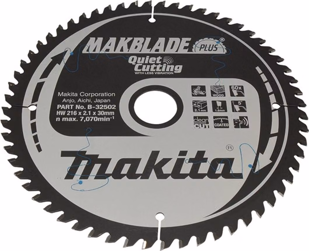 Makita MAKBLADE+ Lama per sega B-32502 - 216x30x60Z - legno