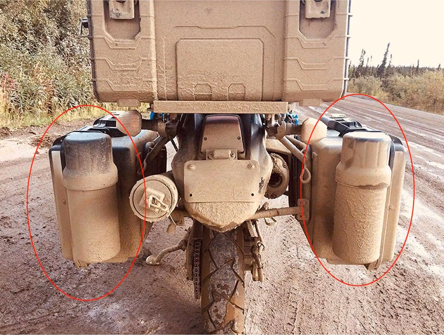 Set di tubi porta attrezzi universali per moto, contenitore impermeabile con diametro 84-125 mm e cinghie di fissaggio