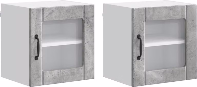 Mobile in vetro da parete LUCCA 2 pcs Grigio Cemento