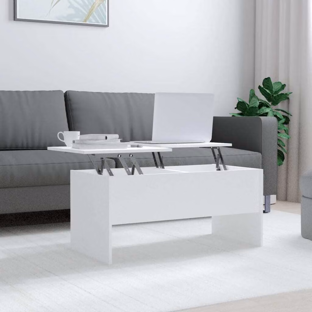 vidaXL Tavolino Bianco 102x50,5x46,5 cm Materiale a base di legno - Tavolino - Tavolini - Tavolino - Tavolino da salotto
