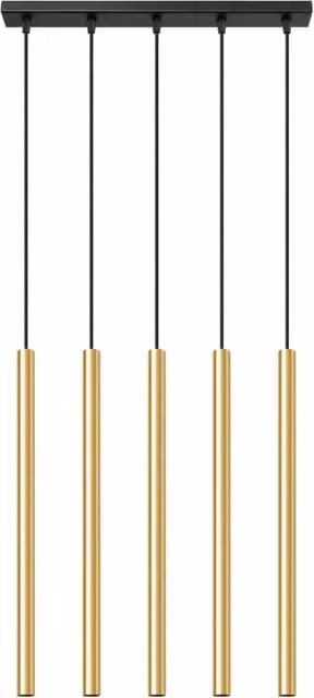 Lampada da soffitto moderna PATELO di Sollux Lighting in metallo, colore verde e oro lucido, con 5 luci regolabili
