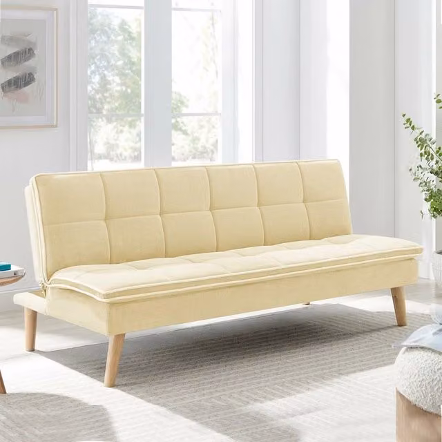 Divano letto Lunaria 3 posti colore crema design moderno 182x88x80H