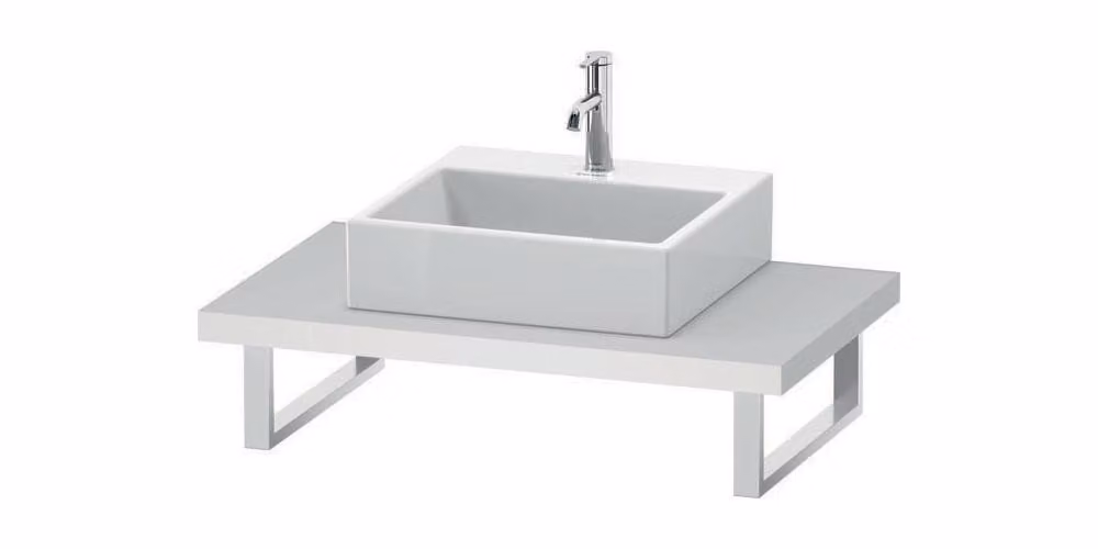 Console L-CUBE spessore 45 mm, 1 foro, 550 bianco opaco bianco opaco