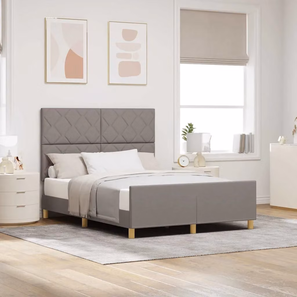 Struttura del letto con testiera Talpa vidaXL in tessuto e legno, L/P: 160 x 200 cm – 1