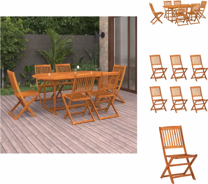 vidaXL Set da pranzo da giardino 7 pezzi in legno massiccio di acacia - Set di mobili da giardino