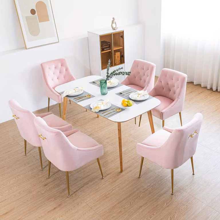 Sedie da pranzo - Sedie - Sedie per sala da pranzo - Sedie imbottite - Set di 4 - Grigio velluto