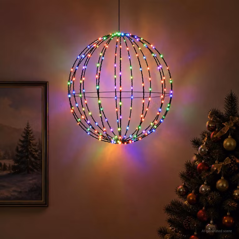 vidaXL Luce a punta di Natale 120 LED RGB Diametro 40 x 42 cm