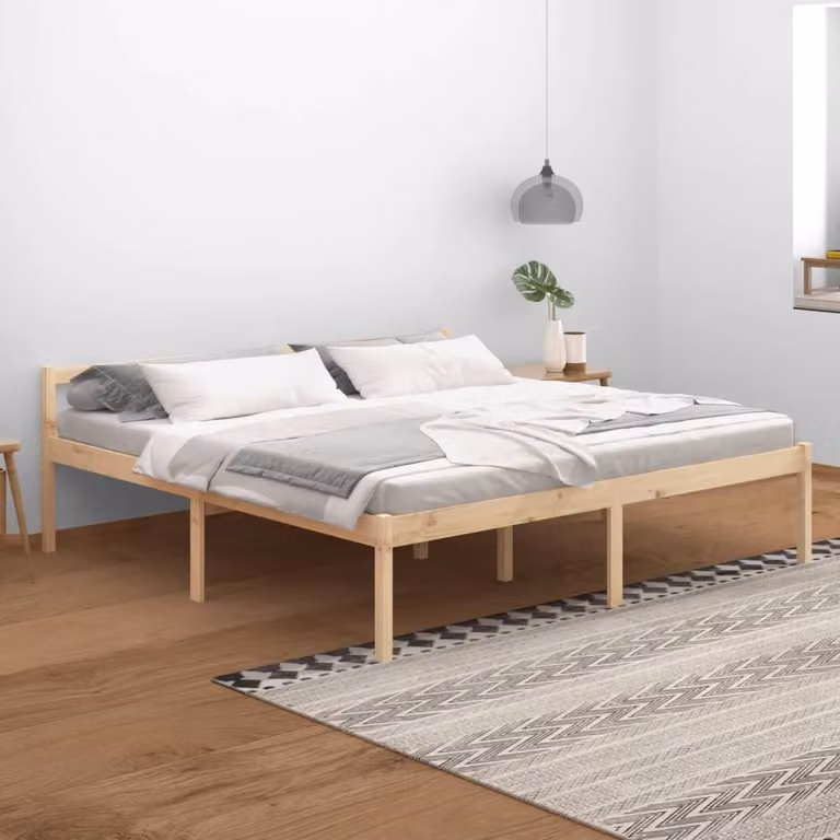 The Living Store Letto Senior 200x200 cm in legno massiccio di pino