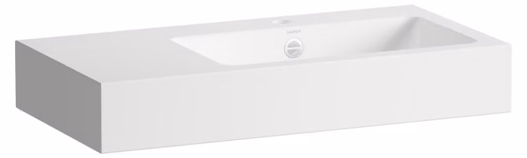 LAUFEN CLASSICS Lavabos, rectangulaire, tablette à gauche, 1 trou pour robinet, avec trop-plein, 800x405x135mm, blanc brillant, H510CL50001041, H510CL50001041
