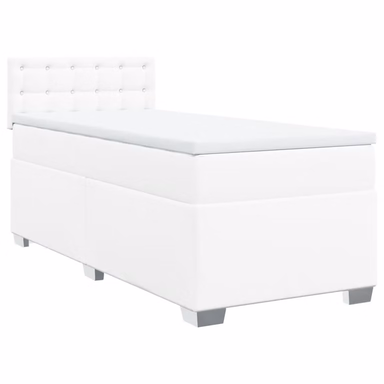 Giroletto a Molle con Materasso Bianco 80x200 cm in Pelle finta