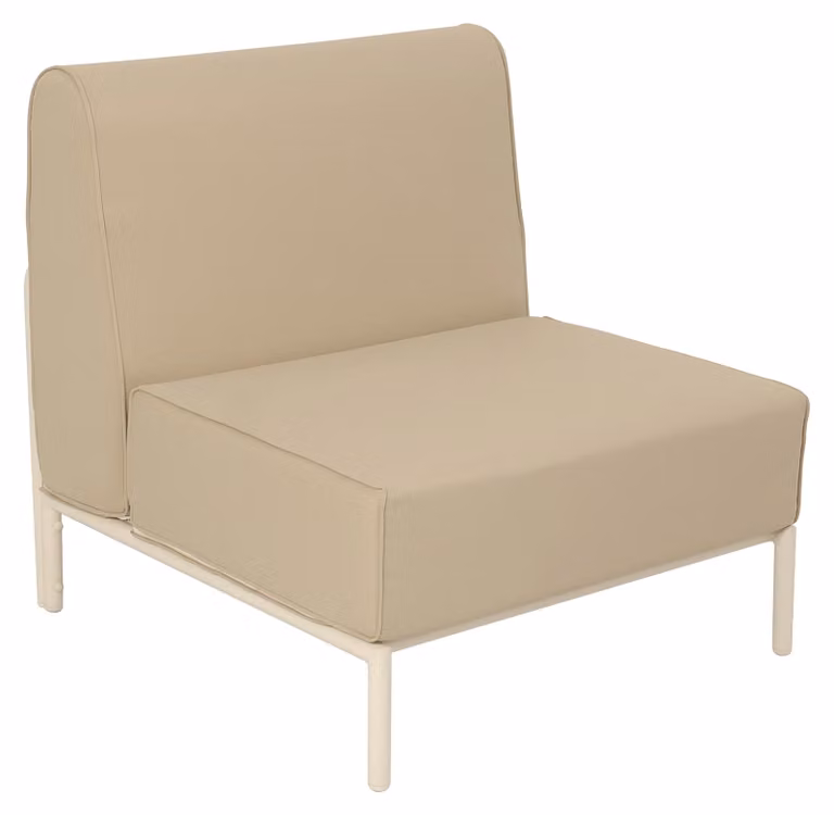 Poltrona per salotto da giardino modulabile in tessuto beige - Oviala Patio